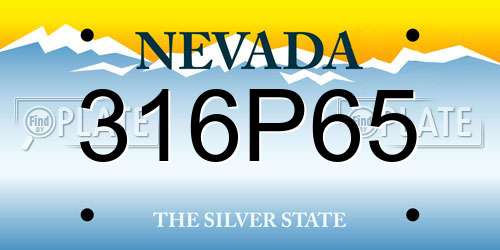 316P65 Nevada License Plate