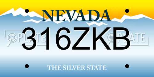 316ZKB Nevada License Plate