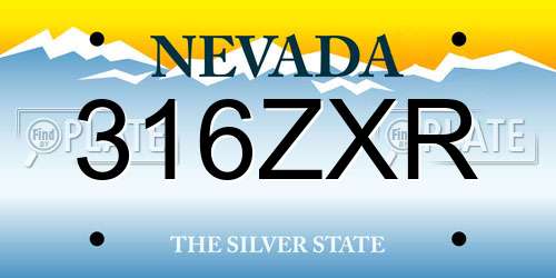 316ZXR Nevada License Plate
