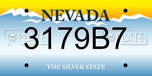 3179B7 Nevada License Plate