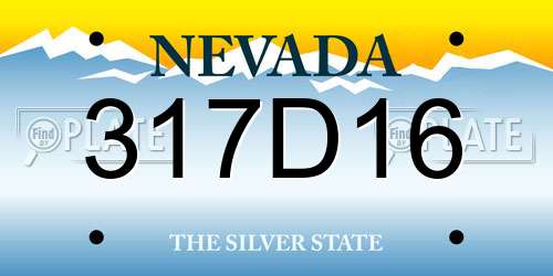 317D16 Nevada License Plate