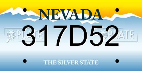 317D52 Nevada License Plate