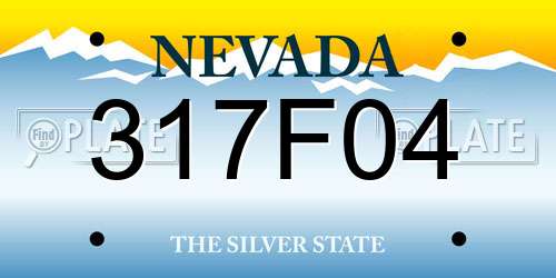 317F04 Nevada License Plate