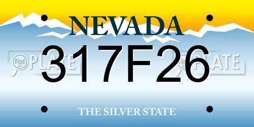 317F26 Nevada License Plate