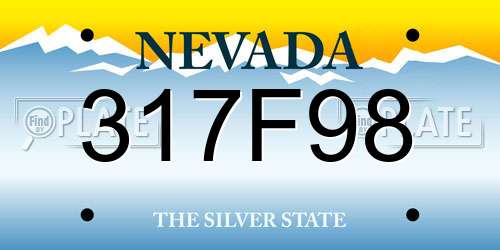 317F98 Nevada License Plate