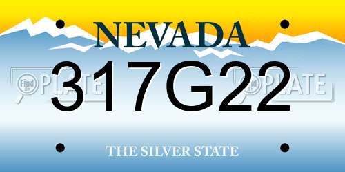317G22 Nevada License Plate