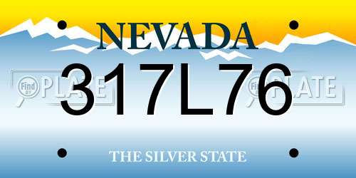 317L76 Nevada License Plate