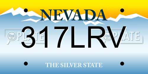 317LRV Nevada License Plate