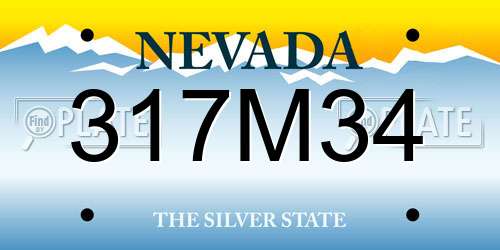 317M34 Nevada License Plate