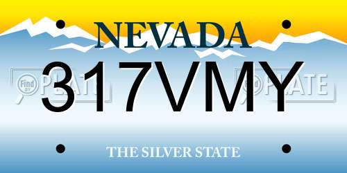 317VMY Nevada License Plate