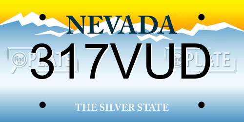 317VUD Nevada License Plate