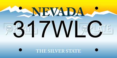 317WLC Nevada License Plate