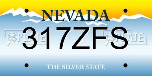 317ZFS Nevada License Plate