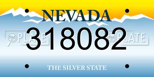 318082 Nevada License Plate