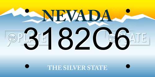 3182C6 Nevada License Plate
