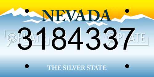 3184337 Nevada License Plate