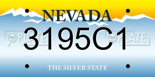 3195C1 Nevada License Plate
