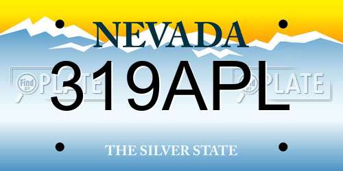 319APL Nevada License Plate
