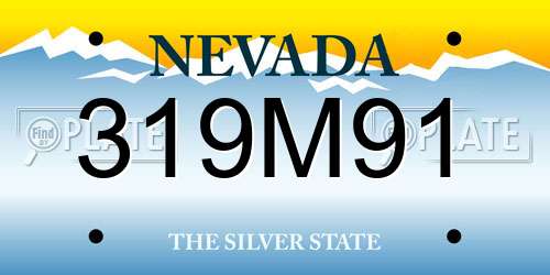 319M91 Nevada License Plate
