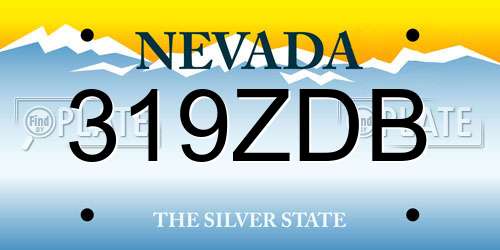 319ZDB Nevada License Plate