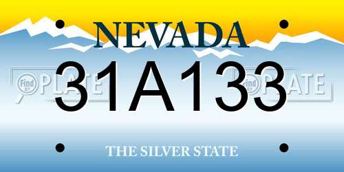 31A133 Nevada License Plate