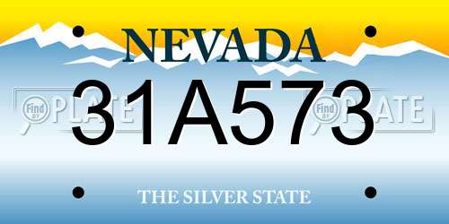 31A573 Nevada License Plate