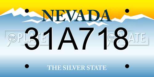 31A718 Nevada License Plate