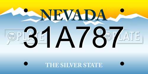 31A787 Nevada License Plate