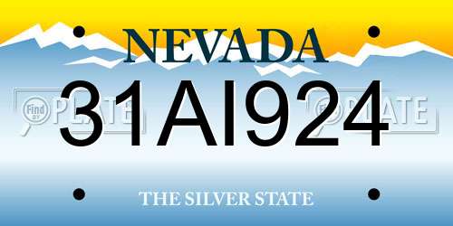 31AI924 Nevada License Plate