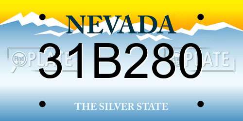 31B280 Nevada License Plate