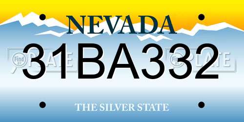 31BA332 Nevada License Plate