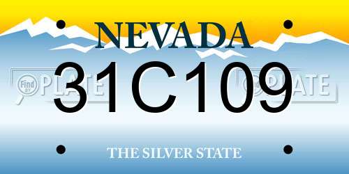 31C109 Nevada License Plate