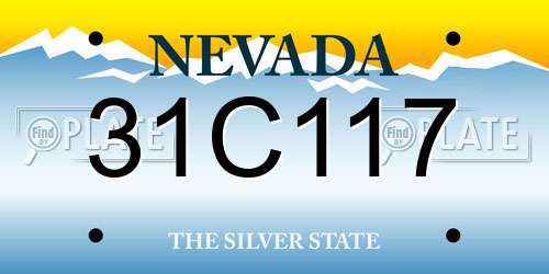 31C117 Nevada License Plate