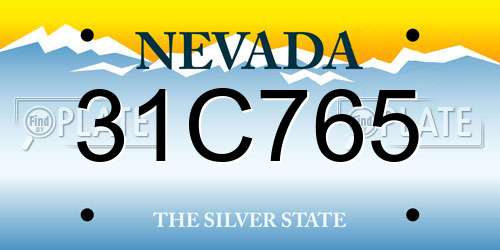 31C765 Nevada License Plate