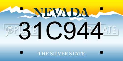 31C944 Nevada License Plate