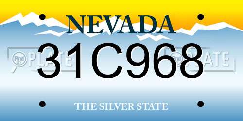 31C968 Nevada License Plate