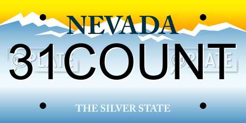 31COUNT Nevada License Plate