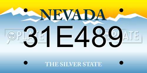 31E489 Nevada License Plate