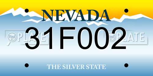 31F002 Nevada License Plate