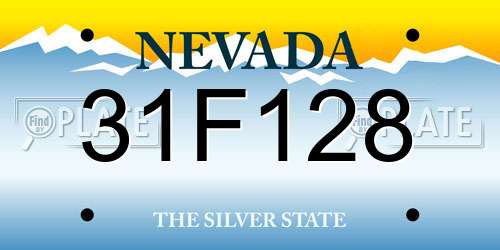 31F128 Nevada License Plate