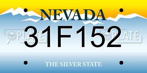 31F152 Nevada License Plate