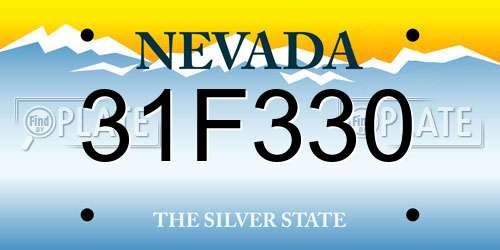 31F330 Nevada License Plate