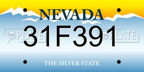 31F391 Nevada License Plate