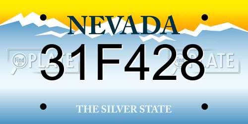 31F428 Nevada License Plate