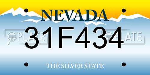 31F434 Nevada License Plate