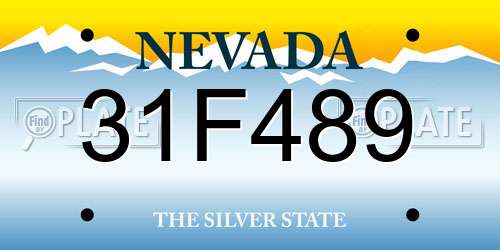 31F489 Nevada License Plate