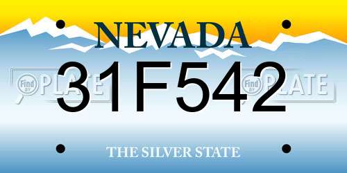31F542 Nevada License Plate