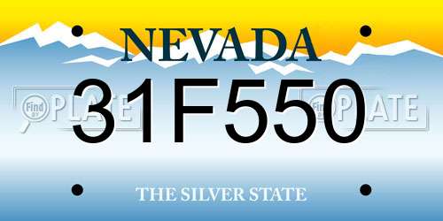 31F550 Nevada License Plate