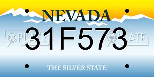 31F573 Nevada License Plate