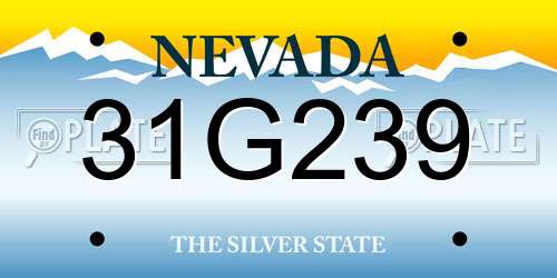 31G239 Nevada License Plate